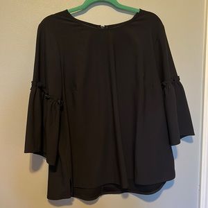 Lane Bryant bell sleeve top with back zipper detail